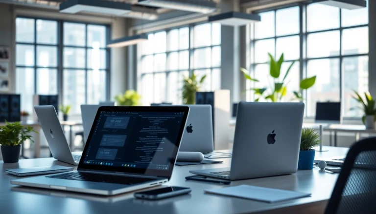 Enhance your website with Bluehost, showcasing professional web hosting tools in a bright office.